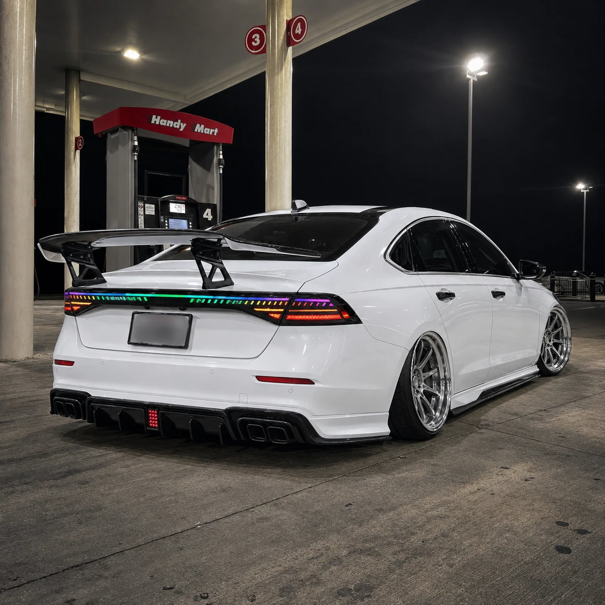 2023-2026 Honda Accord 11th Gen Sequential LED Tail Lights — gas station parking — T-ACC11-SRGB