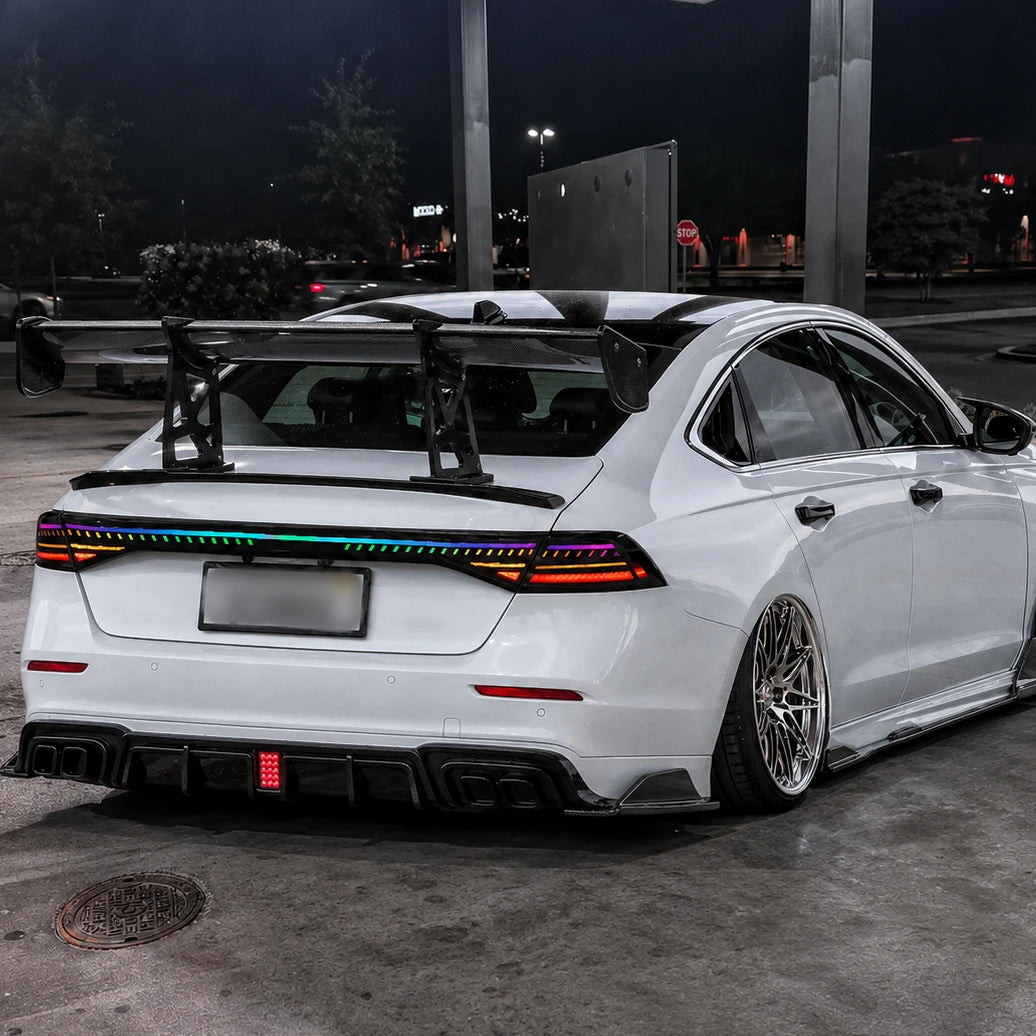 2023-2026 Honda Accord 11th Gen Sequential LED Tail Lights — night rear view — T-ACC11-SRGB
