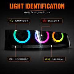 2023-2026 Nissan Z (400Z) RZ34 Triple Halo Sequential LED Tail Lights Assembly — light identification — 
T-400Z23-RGB