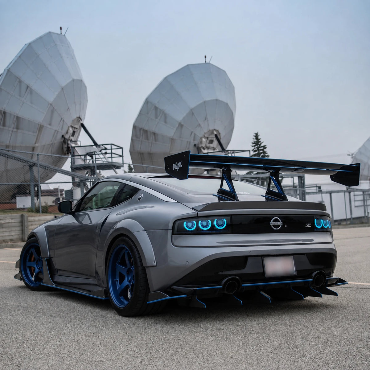2023-2026 Nissan Z (400Z) RZ34 Triple Halo Sequential LED Tail Lights Assembly — parking in daylight — 
T-400Z23-RGB