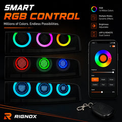 2023-2026 Nissan Z (400Z) RZ34 Triple Halo Sequential LED Tail Lights Assembly — rgb app control — 
T-400Z23-RGB