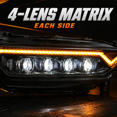 2023-2026 Honda Accord LED Quad Projector Headlights — smoked supplement4 lens matrix — H-ACC11
