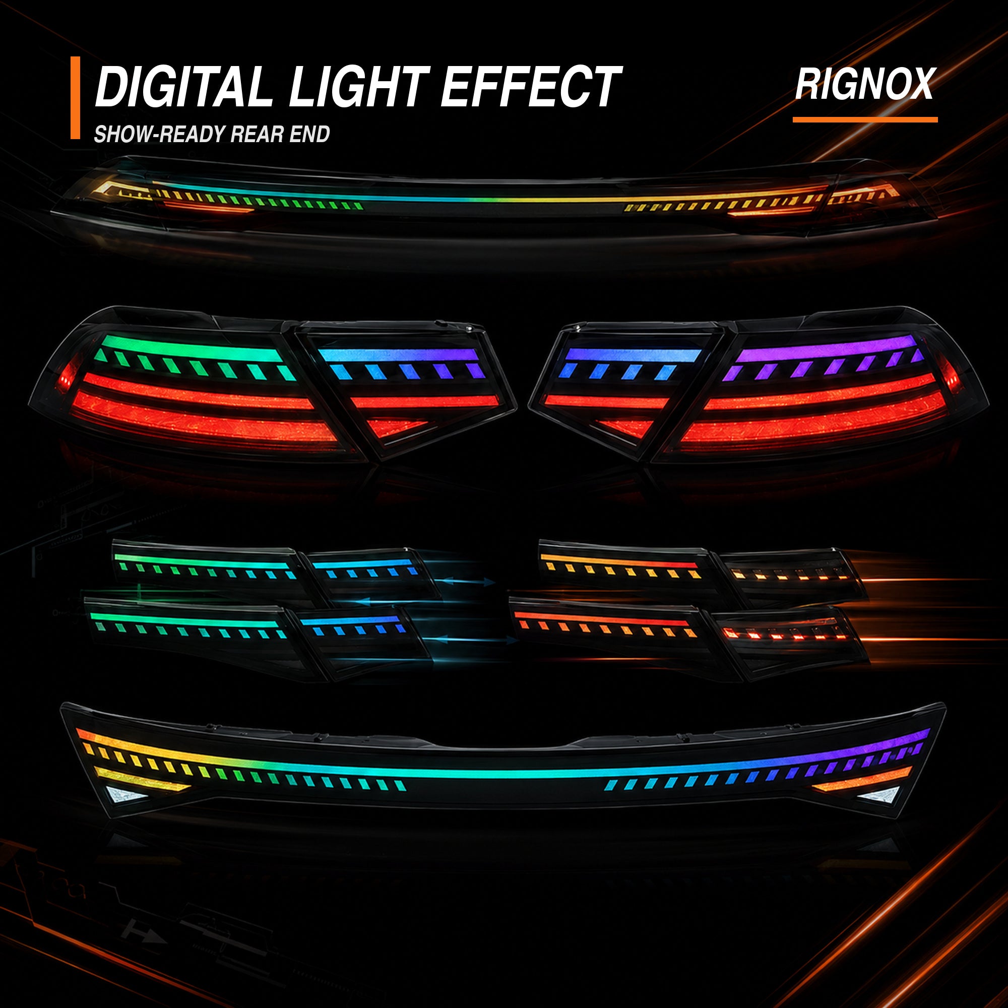 2023-2026 Honda Accord 11th Gen Sequential LED Tail Lights — RGB digital effect10 - T-ACC11-SRGB