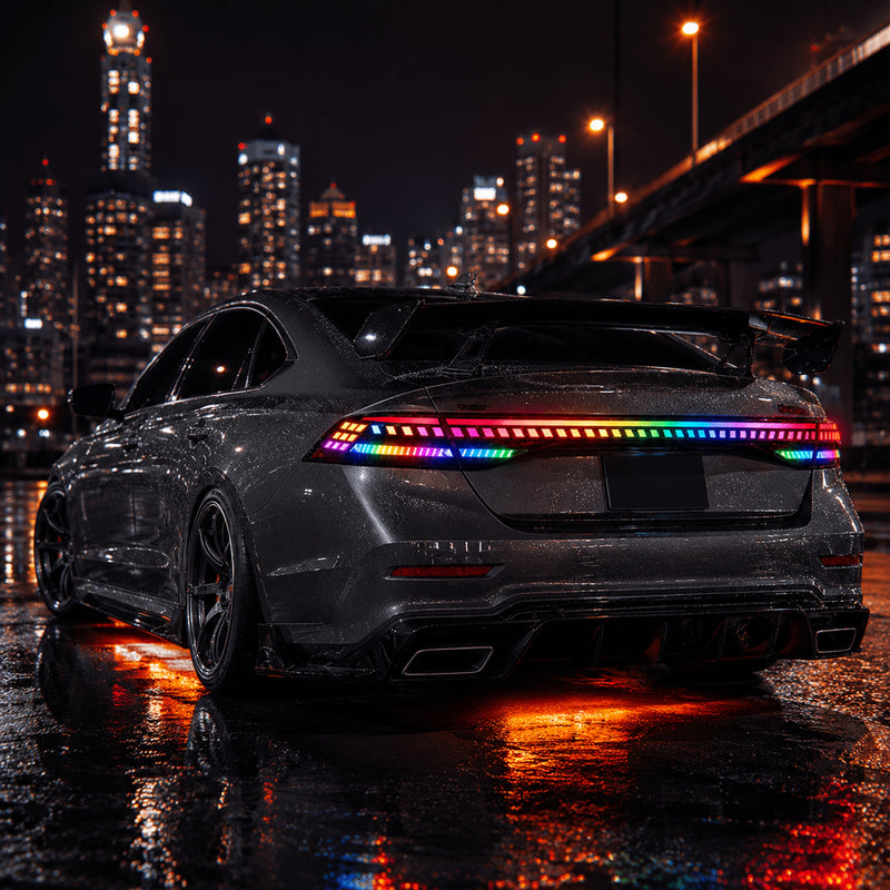 2023-2026 Honda Accord 11th Gen Sequential LED Tail Lights — RGB installed night02 - T-ACC11-SRGB