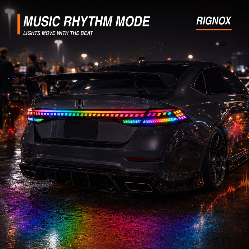 2023-2026 Honda Accord 11th Gen Sequential LED Tail Lights — RGB music rhythm14 - T-ACC11-SRGB