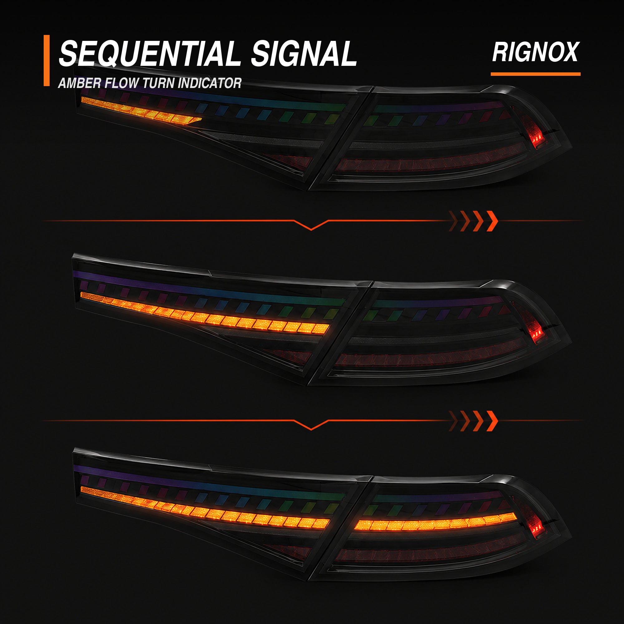 2023-2026 Honda Accord 11th Gen Sequential LED Tail Lights — RGB sequential signal15 - T-ACC11-SRGB
