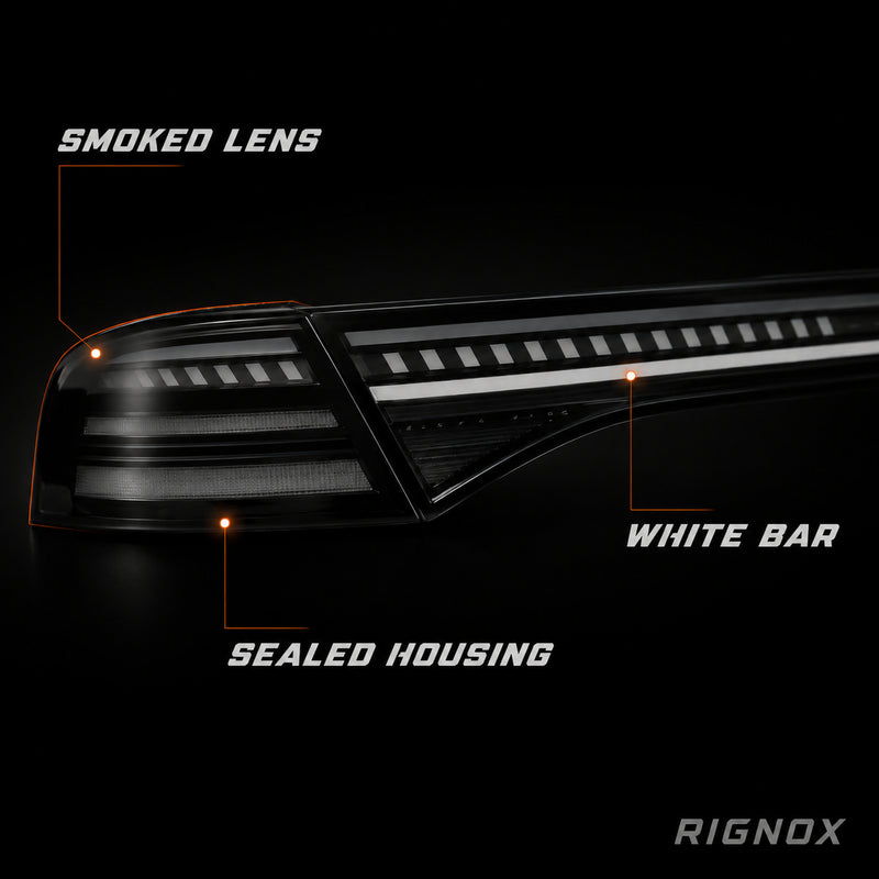 2023-2026 Honda Accord 11th Gen Sequential LED Tail Lights — smoked white lens detail - T-ACC11-SW