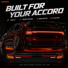 2023-2026 Honda Accord 11th Gen Sequential LED Tail Lights — smoked white summary - T-ACC11-SW