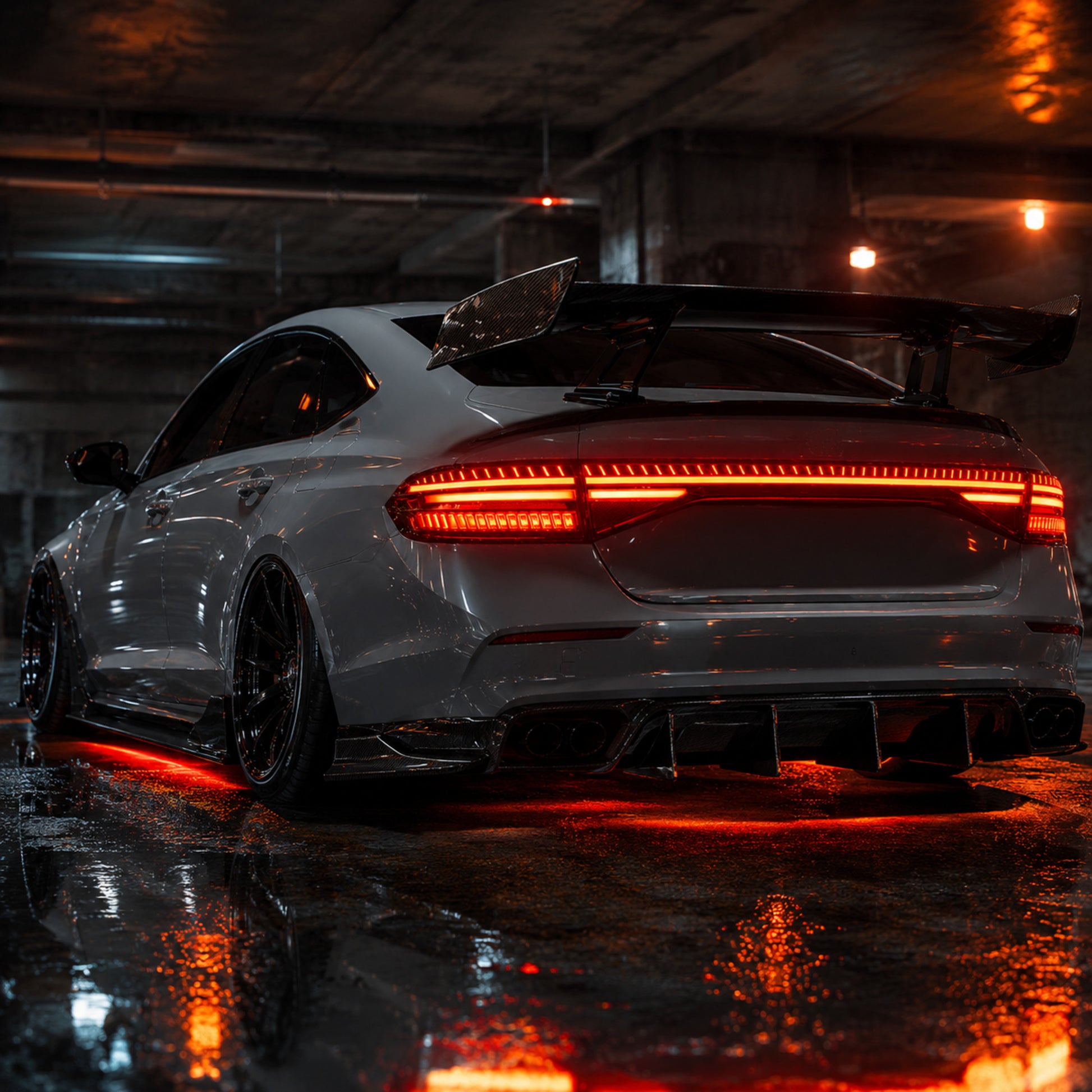2023-2026 Honda Accord 11th Gen Sequential LED Tail Lights — smoked red LED rear45 degree - T-ACC11-SR