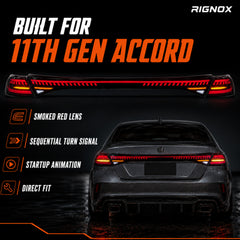 2023-2026 Honda Accord 11th Gen Sequential LED Tail Lights — smoked red LED selling points summary - T-ACC11-SR