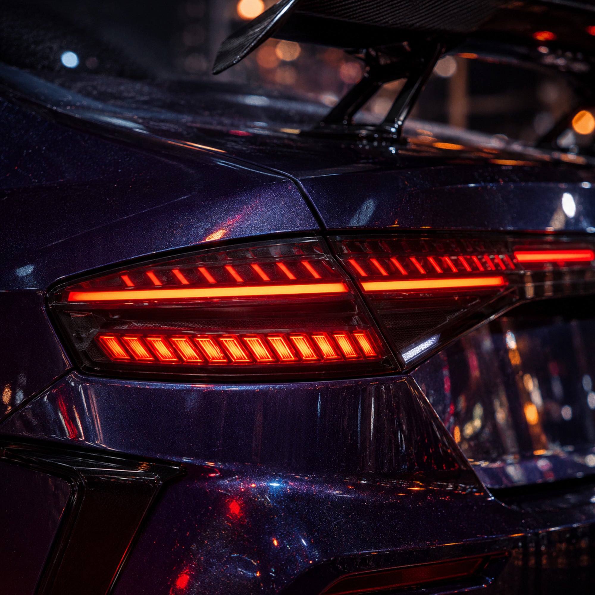 2023-2026 Honda Accord 11th Gen Sequential LED Tail Lights — smoked red LED tail light close up - T-ACC11-SR