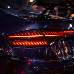 2023-2026 Honda Accord 11th Gen Sequential LED Tail Lights — smoked red LED tail light close up - T-ACC11-SR