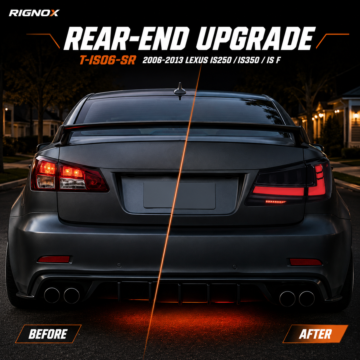 2006-2013 Lexus IS250 / IS350 / IS F Sequential LED Tail Lights — product view 18 - T-IS06-SR