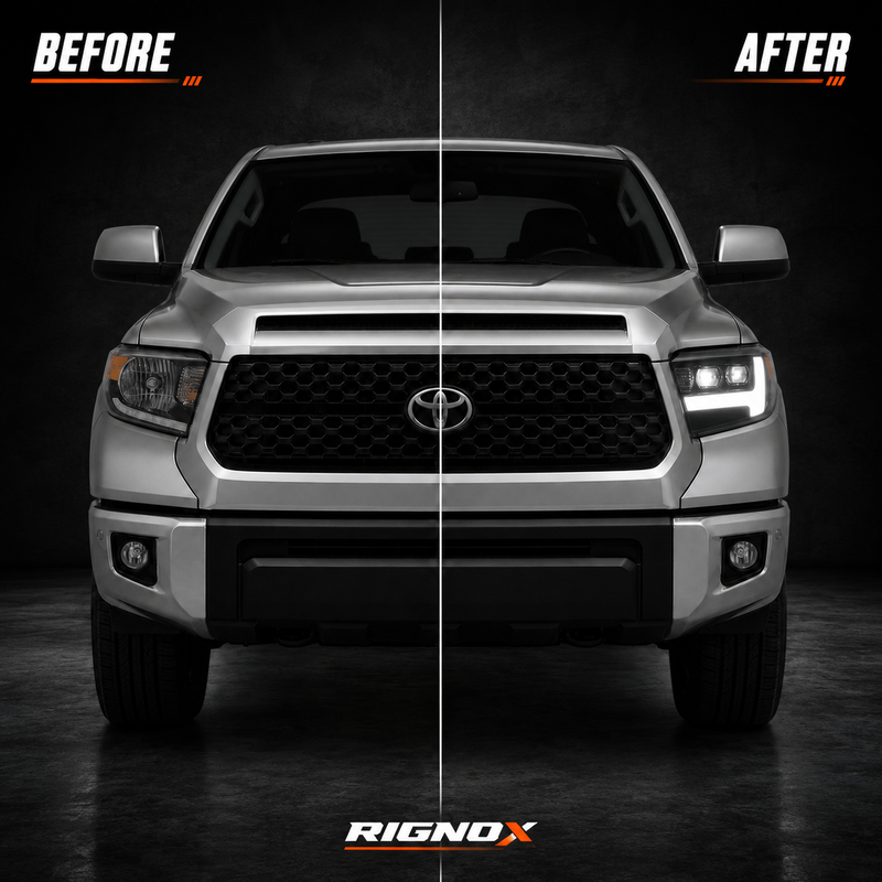 2014-2021 Toyota Tundra LED Dual Projector Headlights — product view 2 — H-TUN14