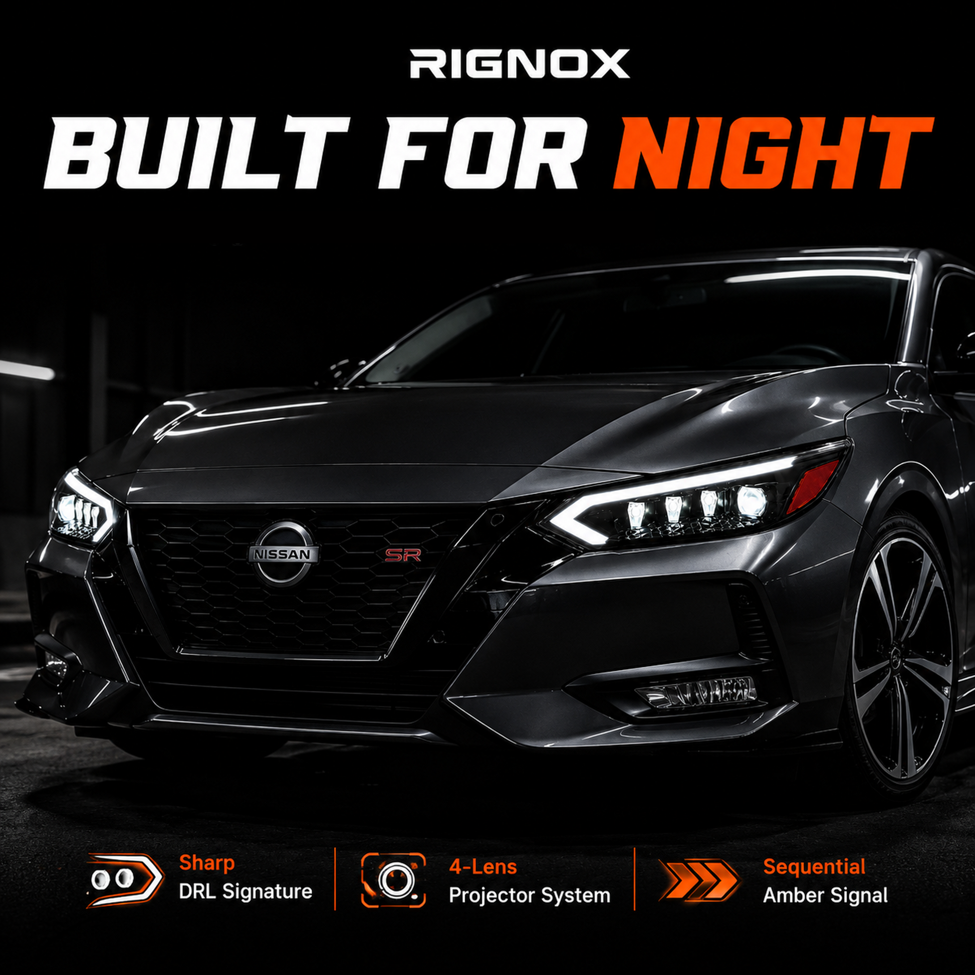 2020-2025 Nissan Sentra LED Projector Headlights — product view 7 - H-SEN20-Y