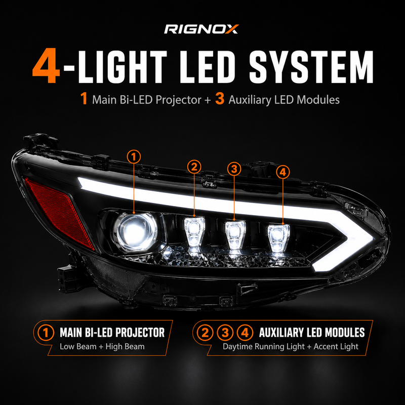 2020-2025 Nissan Sentra LED Projector Headlights — product view 8 - H-SEN20-Y