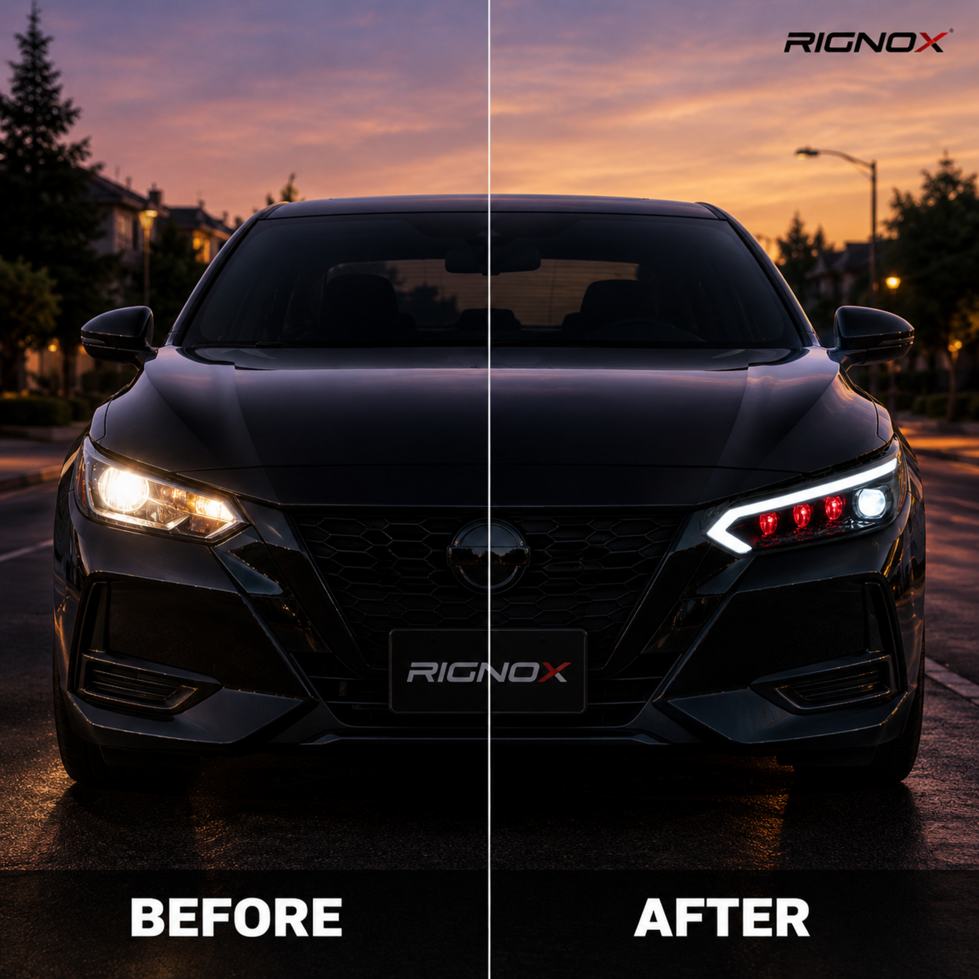 2020-2025 Nissan Sentra LED Projector Headlights — product view 36 - H-SEN20-RGBY
