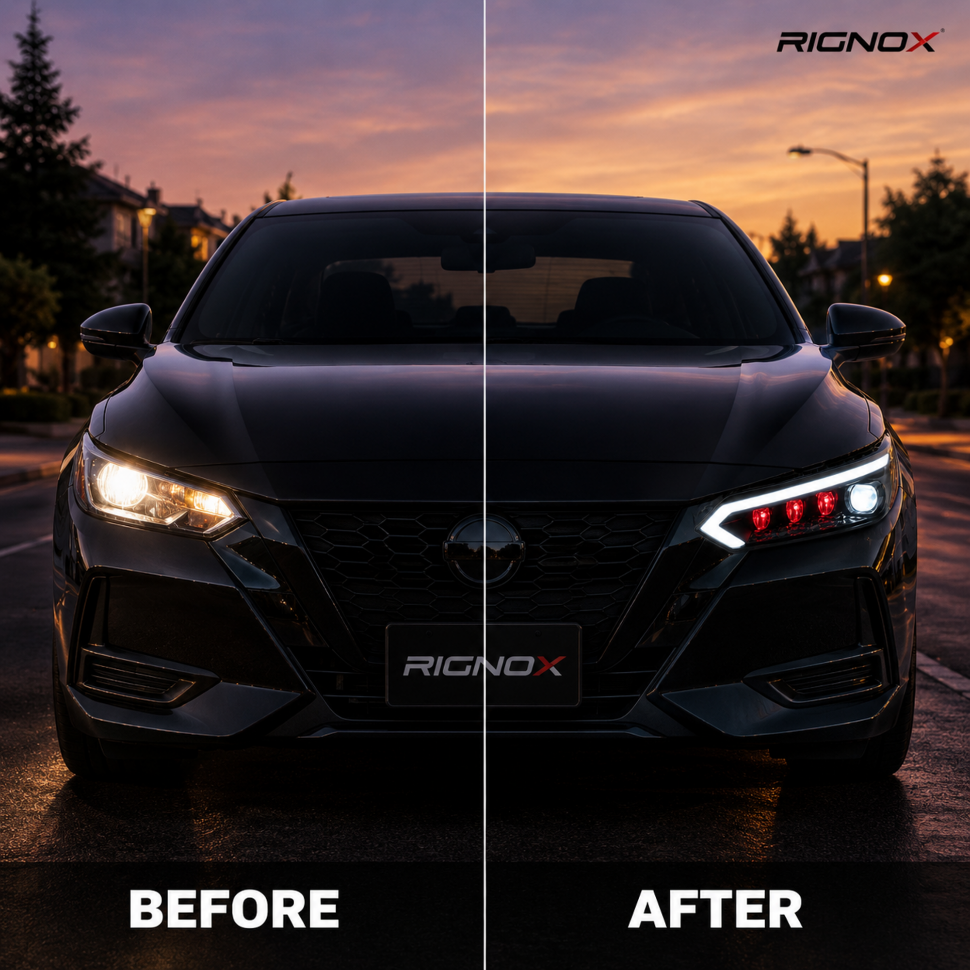 2020-2025 Nissan Sentra LED Projector Headlights — product view 36 - H-SEN20-RGBY