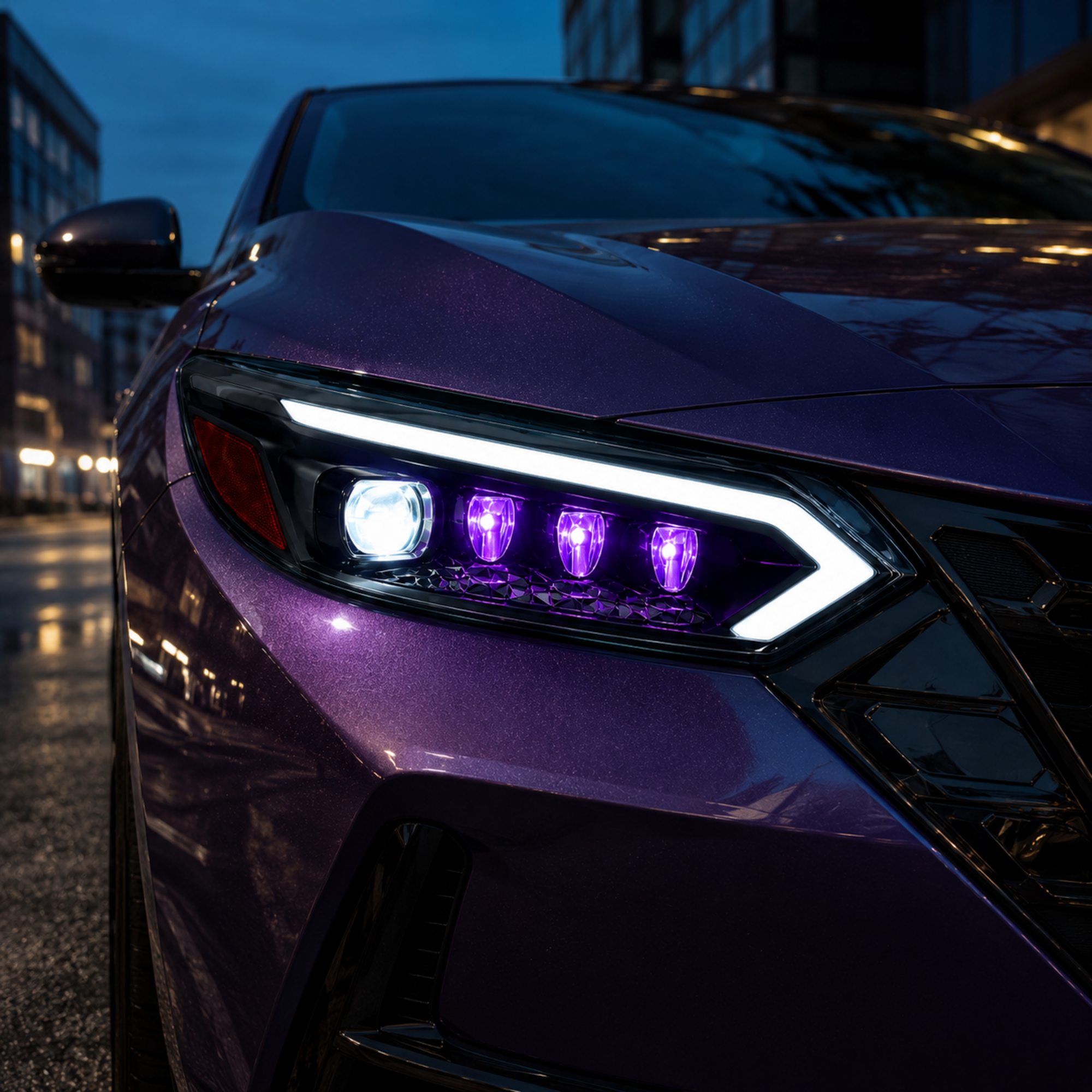 2020-2025 Nissan Sentra LED Projector Headlights — product view 35 - H-SEN20-RGBY