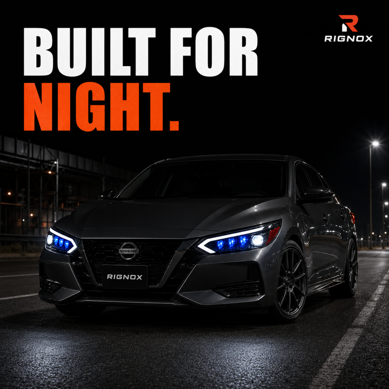 2020-2025 Nissan Sentra LED Projector Headlights — product view 42 - H-SEN20-RGBY