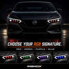 2020-2025 Nissan Sentra LED Projector Headlights — product view 37 - H-SEN20-RGBY