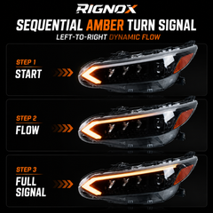 2020-2025 Nissan Sentra LED Projector Headlights — product view 48 - H-SEN20-RGBY