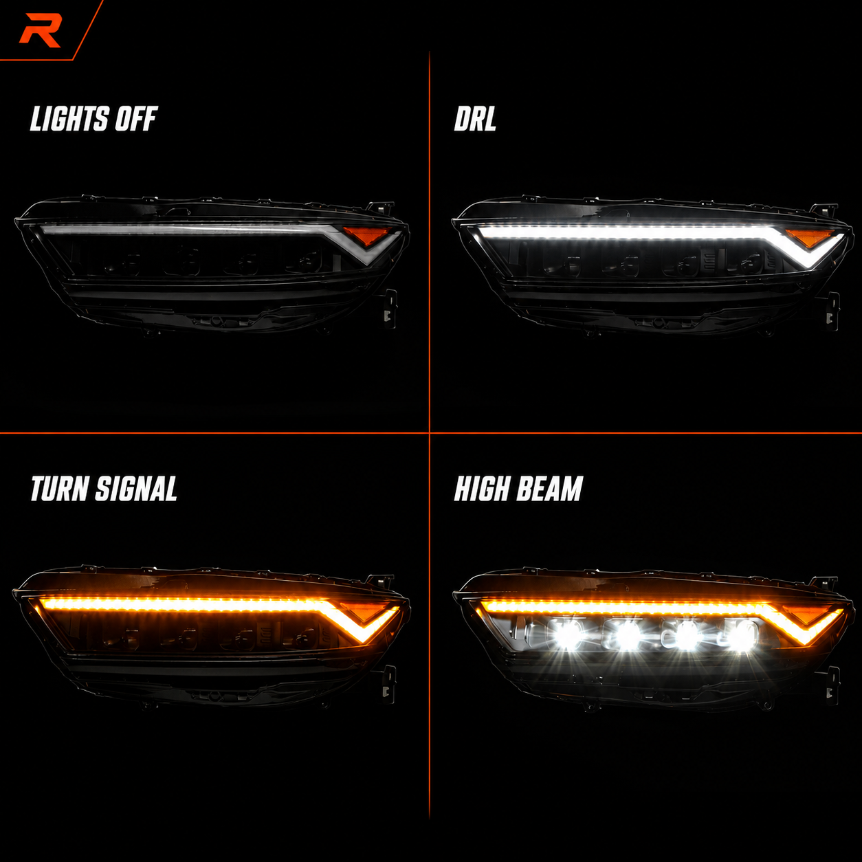 2023-2026 Honda Accord LED Quad Projector Headlights — product view 14 — H-ACC11