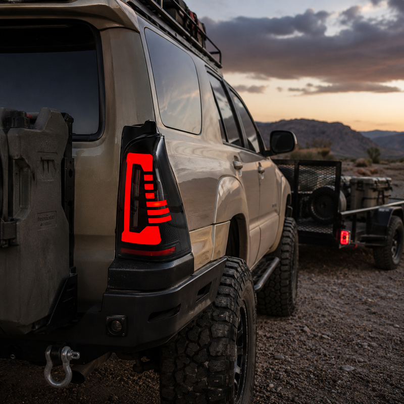 2003-2009 Toyota 4Runner Sequential LED Tail Lights — smoked work utility towing - T-4RN03