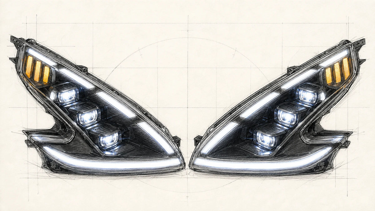 2008-2021 Nissan 370Z Z34 LED Triple Projector Headlights Assembly