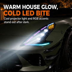 2008-2021 Nissan 370Z Z34 LED Triple Projector Headlights — H-370Z08-RGB
