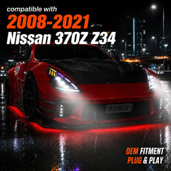 2008-2021 Nissan 370Z Z34 LED Triple Projector Headlights — H-370Z08-RGB