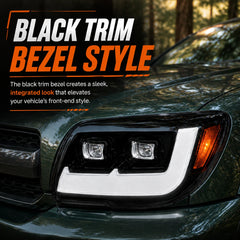 2006-2009 Toyota 4Runner LED Dual Projector Headlights — close-up — H-4RN06-BK