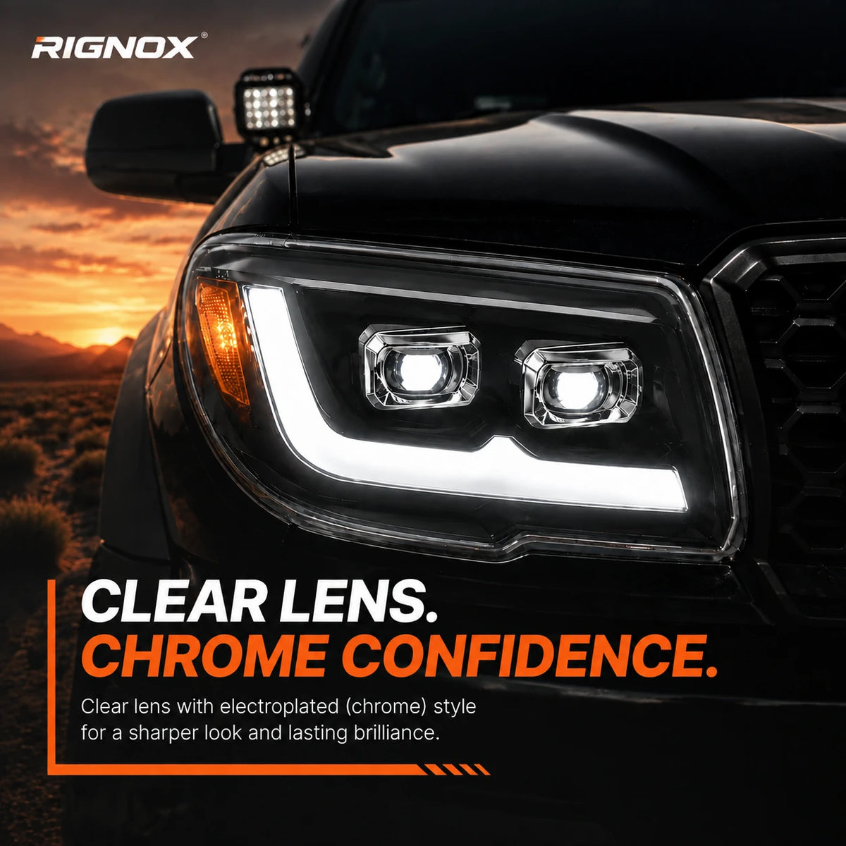 2006-2009 Toyota 4Runner LED Dual Projector Headlights — close-up 2 — H-4RN06-CH