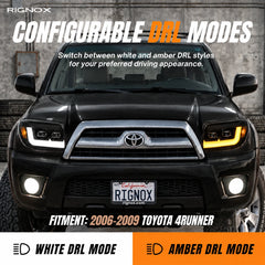 2006-2009 Toyota 4Runner LED Dual Projector Headlights — dual color DRL 1 — H-4RN06-CH