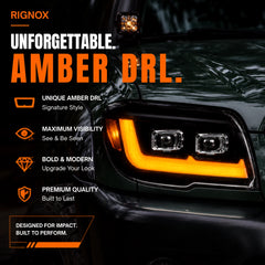 2006-2009 Toyota 4Runner LED Dual Projector Headlights — dual color DRL 3 — H-4RN06-CH