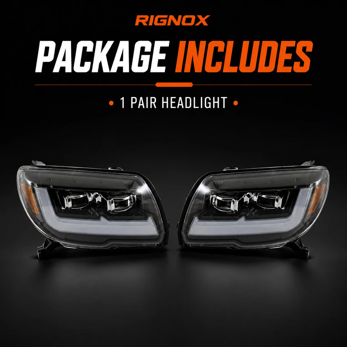 2006-2009 Toyota 4Runner LED Dual Projector Headlights — package contents — H-4RN06-CH
