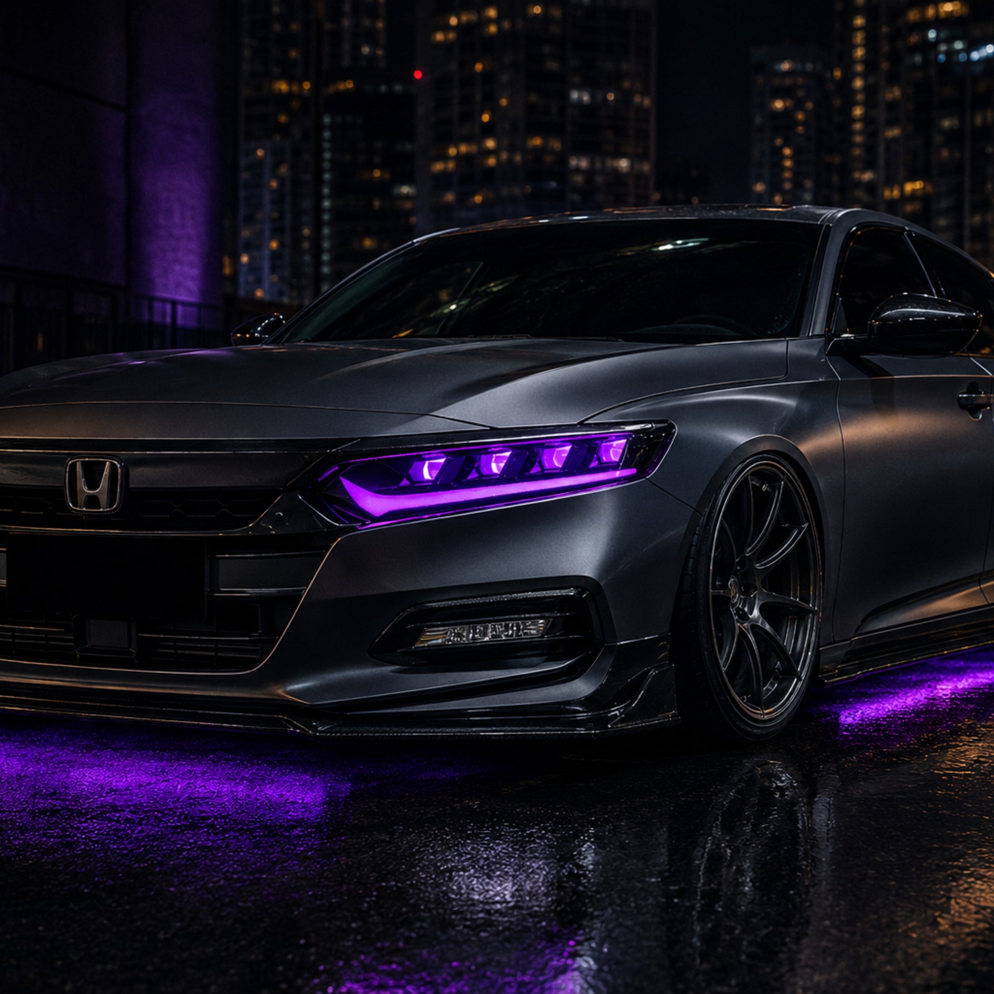 2018-2022 Honda Accord 10th Gen LED Quad Projector Headlights — product view 4 - H-ACC10-CRGB