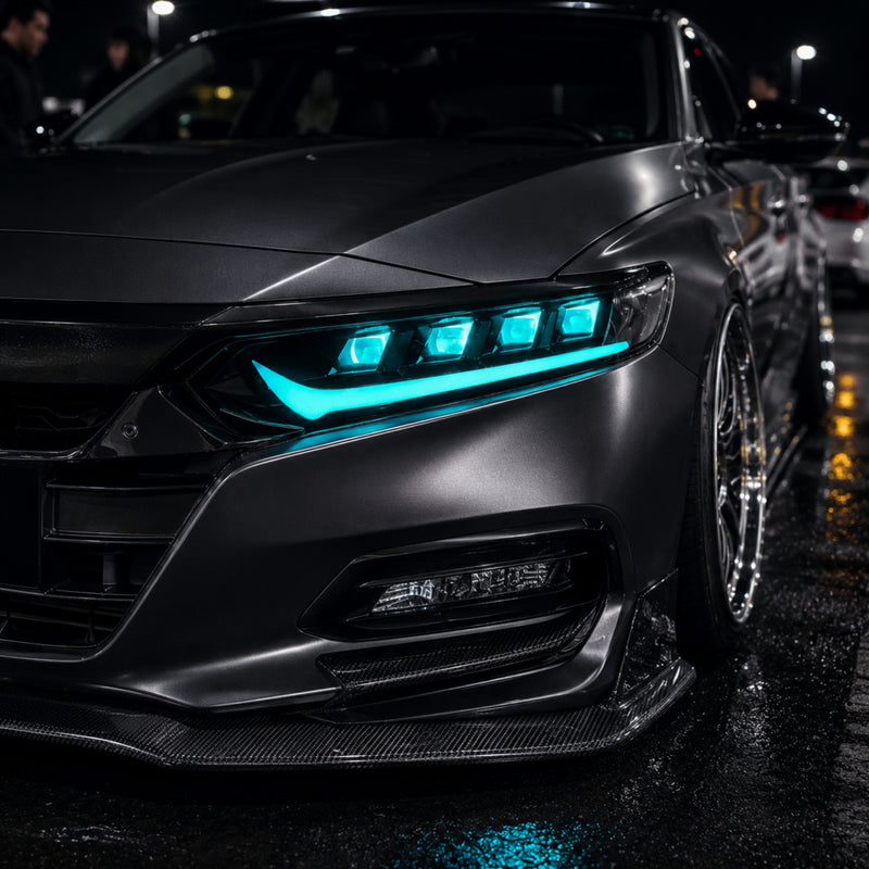 2018-2022 Honda Accord 10th Gen LED Quad Projector Headlights — product view 5 - H-ACC10-CRGB