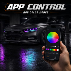 2018-2022 Honda Accord 10th Gen LED Quad Projector Headlights — product view 12 - H-ACC10-CRGB