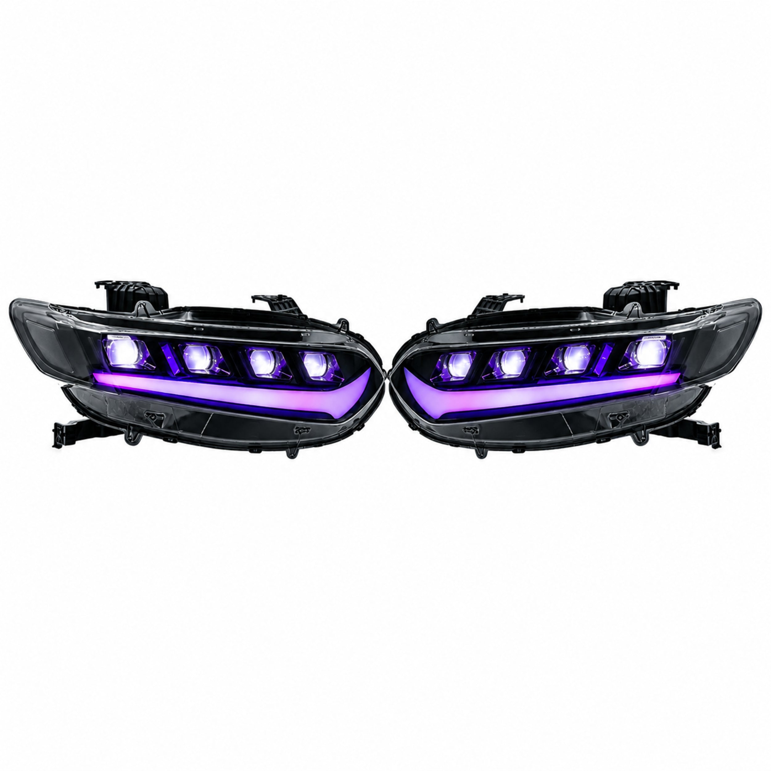 2018-2020 Honda Accord 10th Gen Sedan Projector LED Headlights | White Bar / RGB / Demon Eye