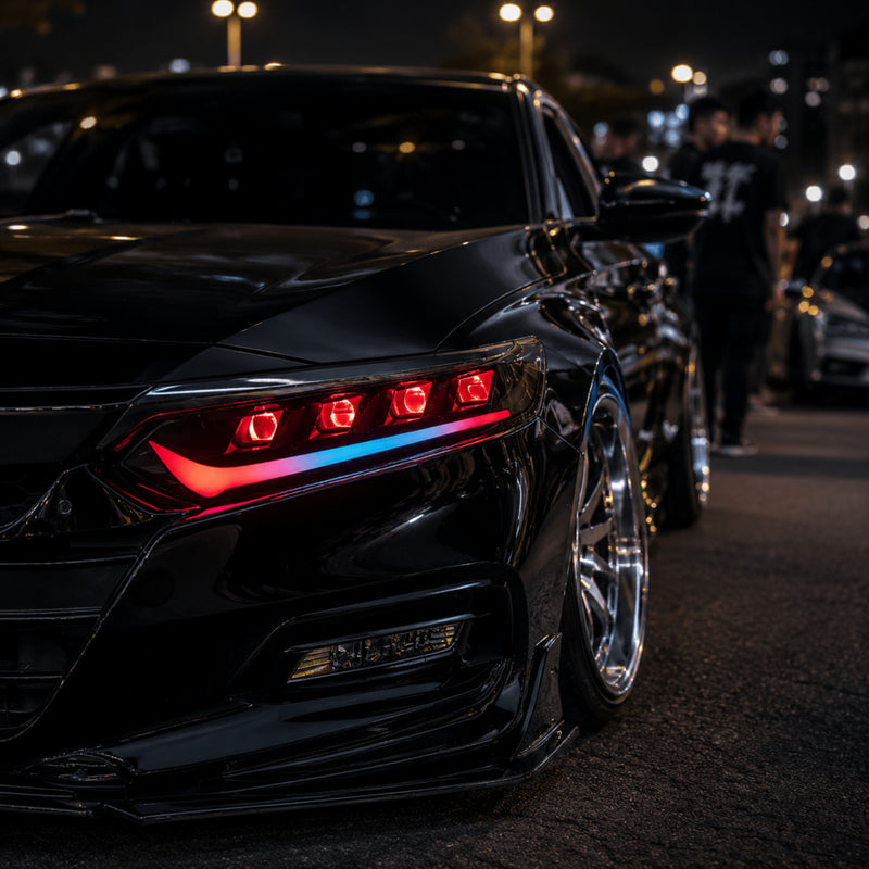 2018-2022 Honda Accord 10th Gen LED Quad Projector Headlights — product view 11 - H-ACC10-CRGB
