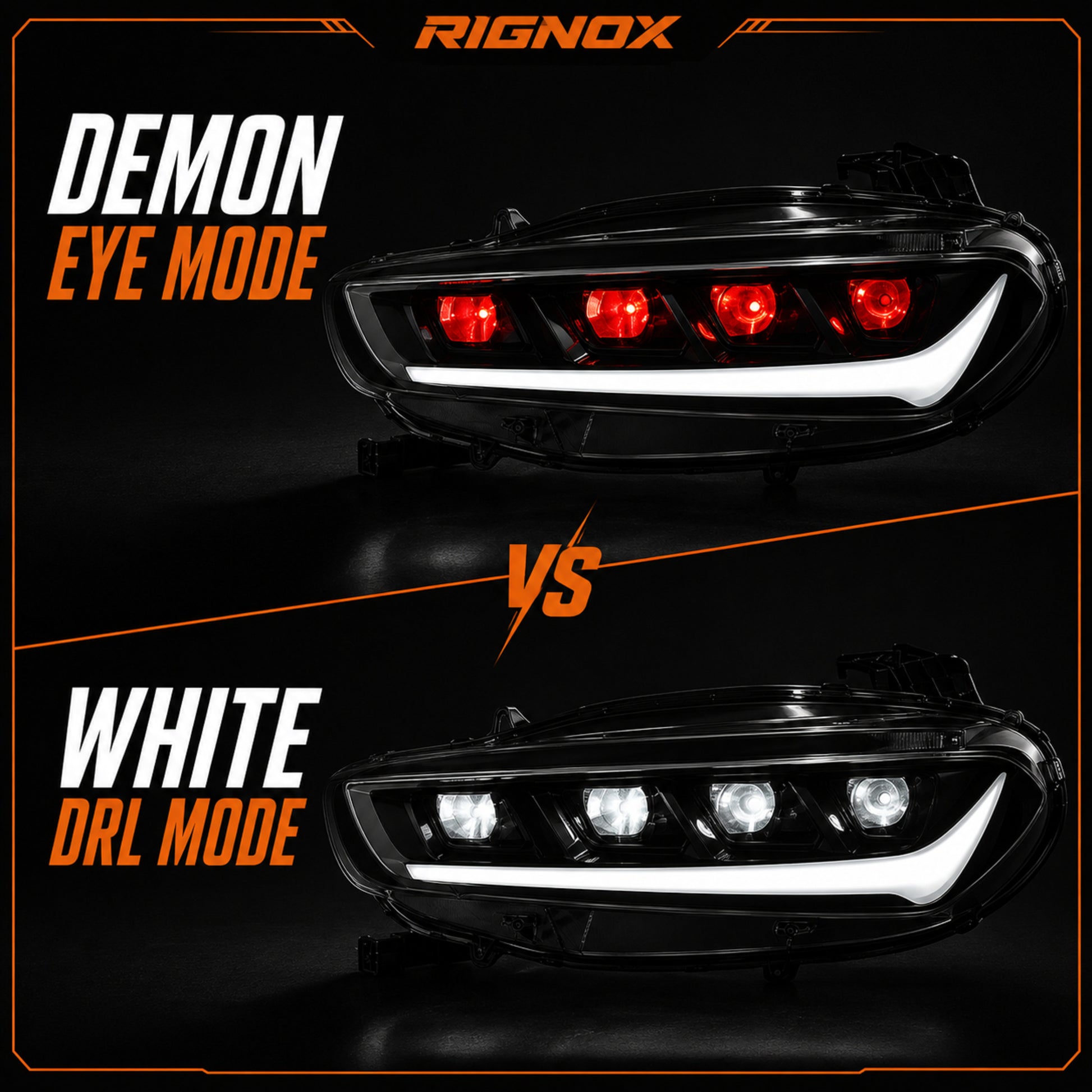 2018-2022 Honda Accord 10th Gen LED Quad Projector Headlights — product view 43 - H-ACC10-DE