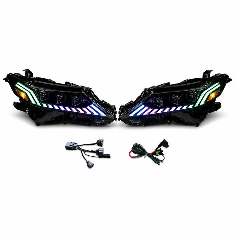 2018-2024 Toyota Camry LED Triple Projector Headlights — product view 30 - H-CAM18-CRGB