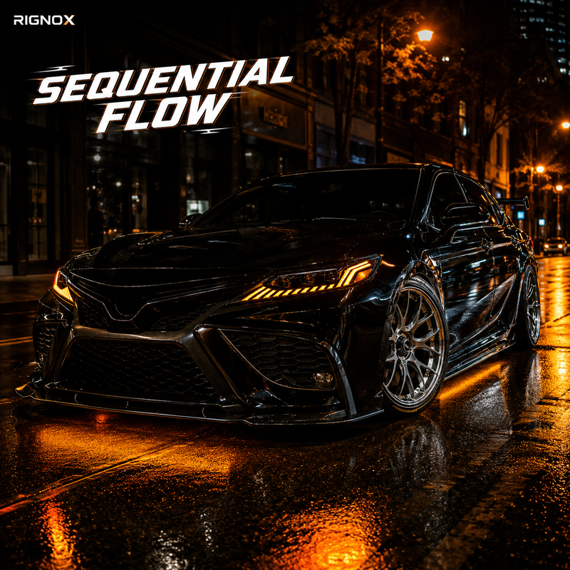 2018-2024 Toyota Camry LED Triple Projector Headlights — product view 21 - H-CAM18-CRGB