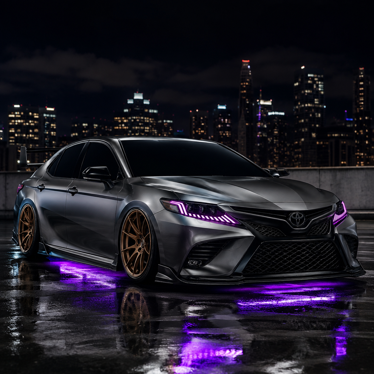 2018-2024 Toyota Camry LED Triple Projector Headlights — product view 18 - H-CAM18-CRGB