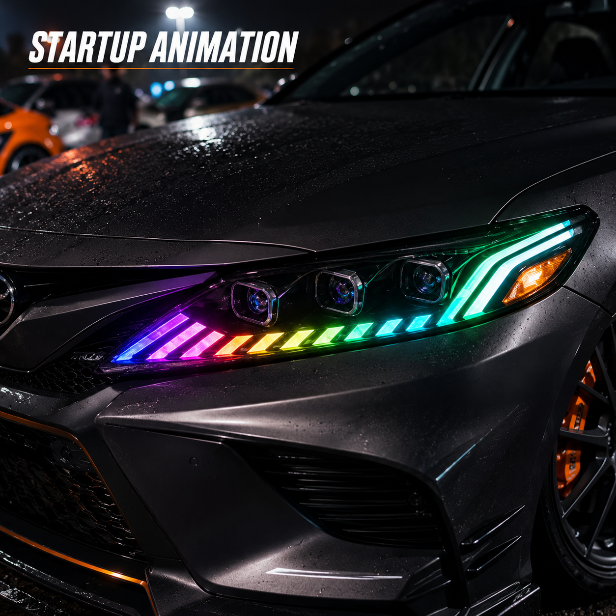 2018-2024 Toyota Camry LED Triple Projector Headlights — product view 24 - H-CAM18-CRGB