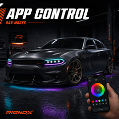 2015-2023 Dodge Charger LED Quad Projector Headlights — product view 25 - H-CHA15-CRGB