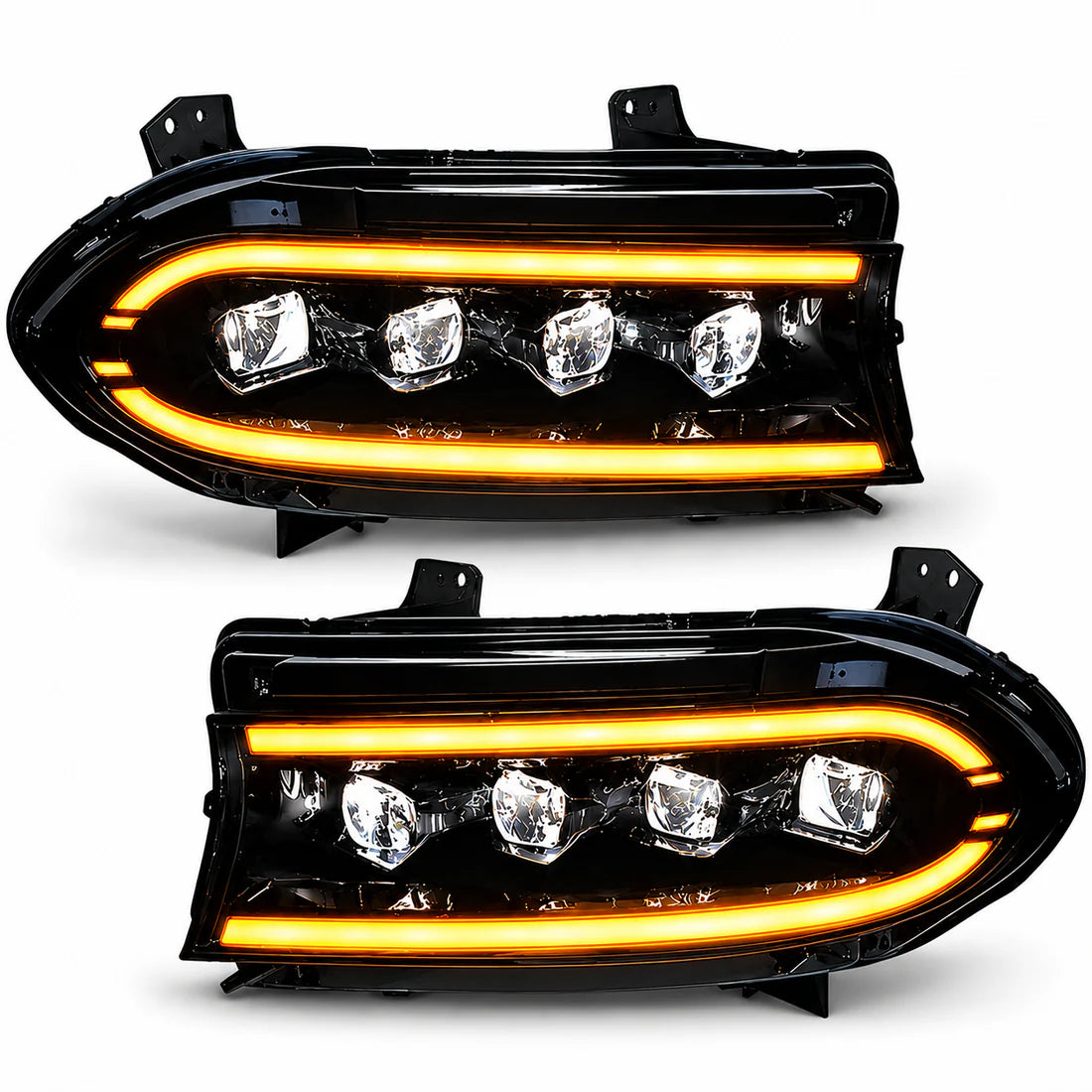 2015-2023 Dodge Charger LED Quad Projector Headlights — main product view — H-CHA15-CW
