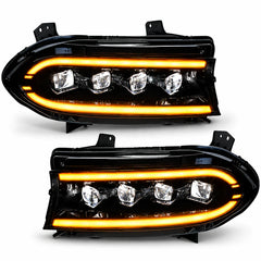 2015-2023 Dodge Charger LED Quad Projector Headlights — main product view — H-CHA15-CW