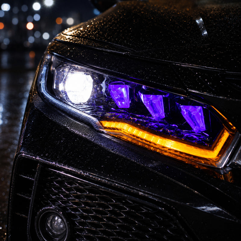 2016-2021 Honda Civic 10th Gen LED Projector Headlights — macro purple - H-CIV10-RP